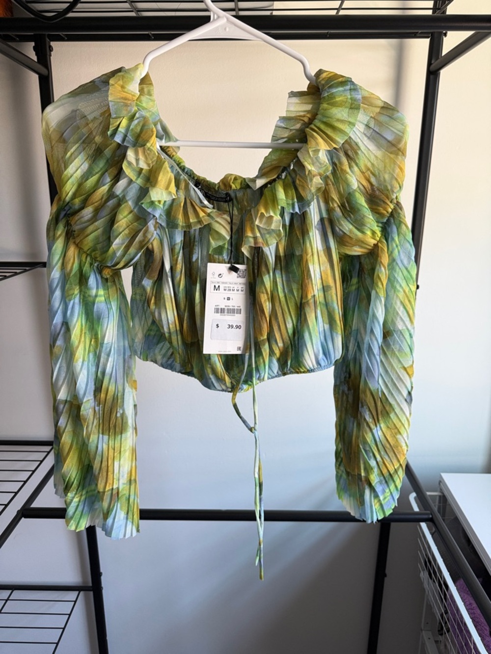 Zara off shoulder cropped Top